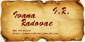 Ivana Radovac vizit kartica